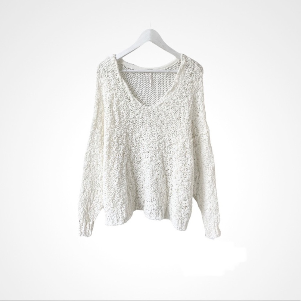 🌸New🌸 Free People Textured Long Sleeve Sweater M - Picture 10 of 11